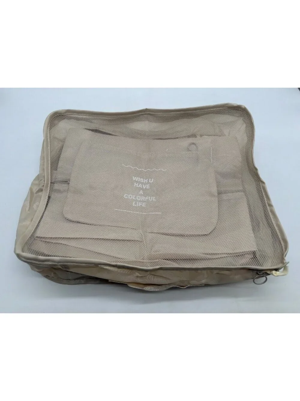 Packing Cubes For Travel - 7 Set Luggage Organizer Bags Beige